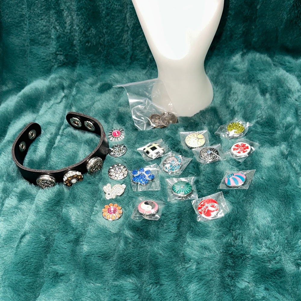 Interchangeable Snap Leather Bracelet with Decora… - image 5